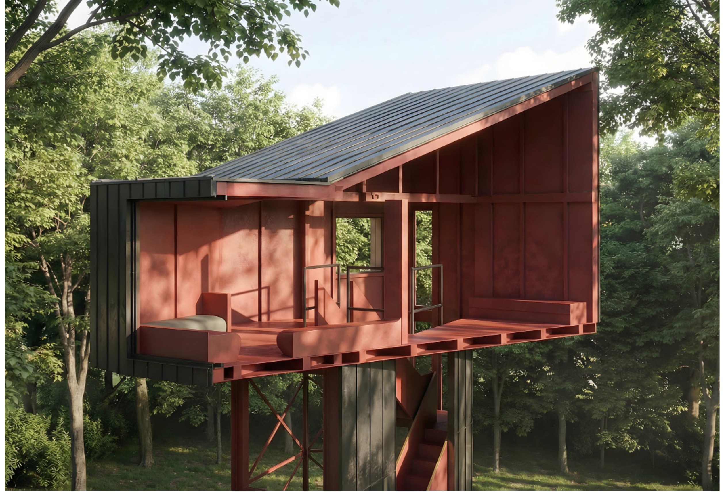 Podcast Studio — pavilion render